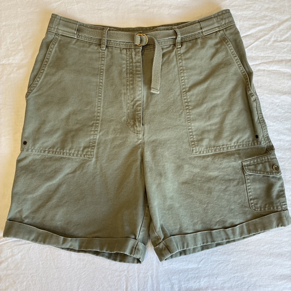 Vintage Lauren‎ Ralph Lauren Safari Shorts Womens 12 Green Cargo Pocket Y2K